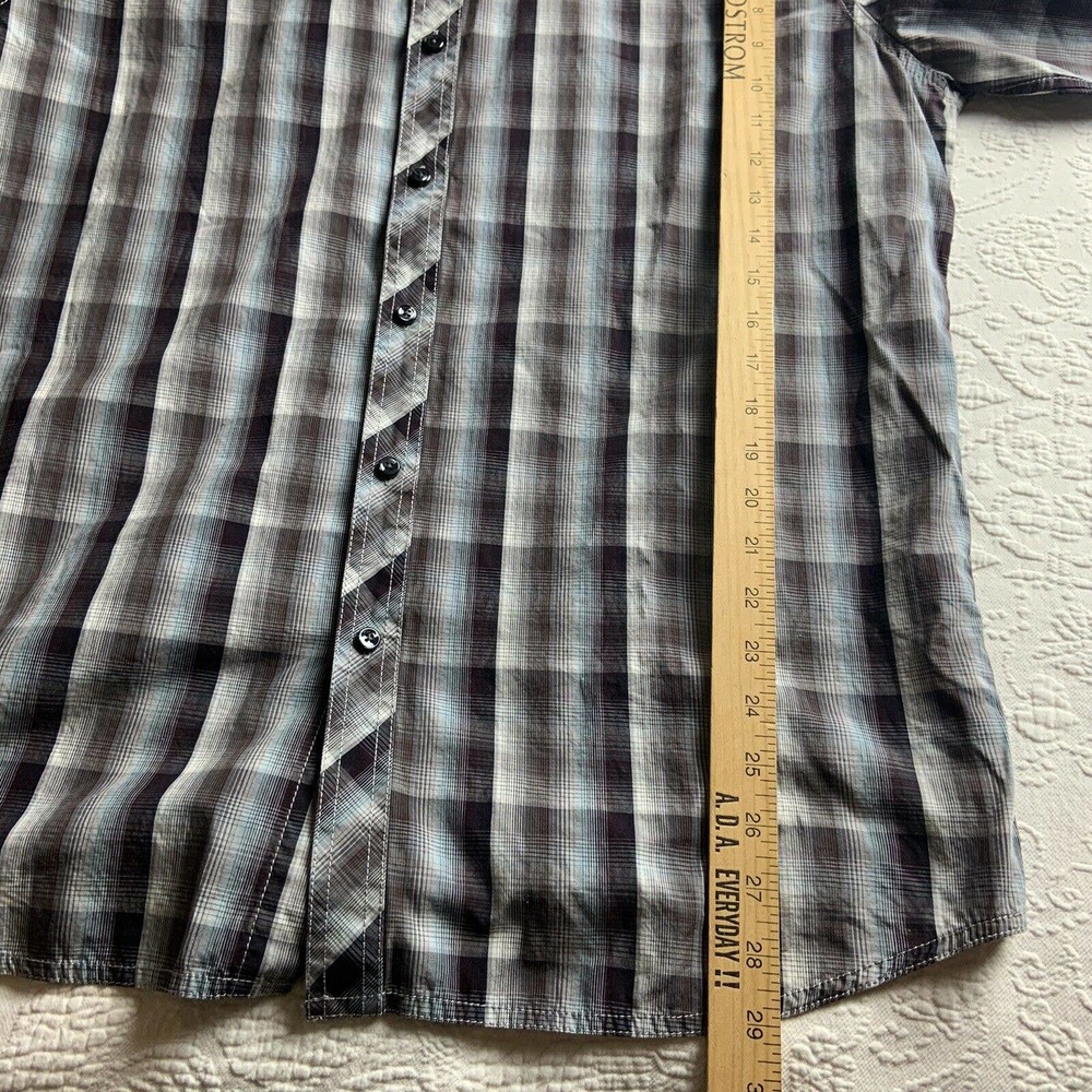 Two a.m. Mens Button Up Plaid Dress Shirt Size XL - Picture 7 of 8